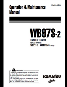 KOMATSU WB97S-2 Backhoe Loader Operation Maintenance manual