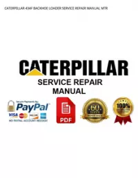 CATERPILLAR 434F BACKHOE LOADER SERVICE REPAIR MANUAL MTR preview