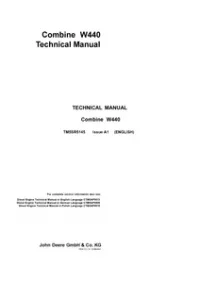 John Deere Combine W440 Technical Technical Service Manual - TM5SR5145 preview
