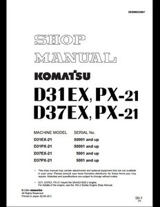 KOMATSU D31EX-21 Bulldozer manual