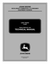 John Deere G100 G110 Lawn Tractor Technical Repair Service Manual - TM2020 preview
