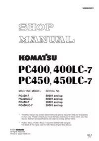 KOMATSU PC400 400LC-7/PC450 450LC-7 Excavator Service Repair Workshop Manual preview