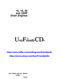 John Deere 16 18 20 and 24H Onan Engines  Service Manual  CTM2 preview