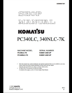 KOMATSU PC340LC-7K Hydraulic Excavator manual