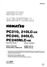 KOMATSU PC210 210LC-6K PC240 240LC PC240NLC-6K Hydraulic Excavator Service Repair Workshop Manual preview