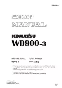 KOMATSU WD900-3 Wheel Dozers Service Repair Workshop Manual preview
