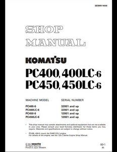 KOMATSU PC400-6 Hydraulic Excavator manual