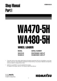 KOMATSU WA470-5H WA480-5H Wheel Loader Service Repair Workshop Manual preview
