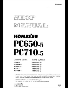 KOMATSU PC650-5 Hydraulic Excavator manual