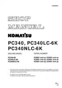 KOMATSU PC340  PC340LC-6K PC340NLC-6K Hydraulic Excavator Service Repair Workshop Manual preview