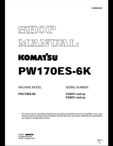 KOMATSU PW170ES-6K Wheeled Excavator manual