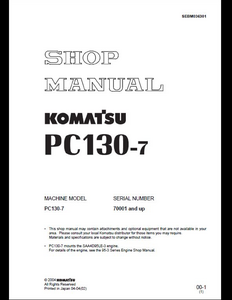 KOMATSU PC130-7 Hydraulic Excavator manual