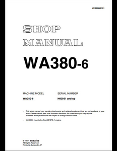 KOMATSU WA380-6 Wheel Loader manual