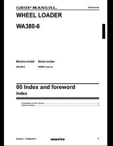 KOMATSU WA380-6 Wheel Loader service manual