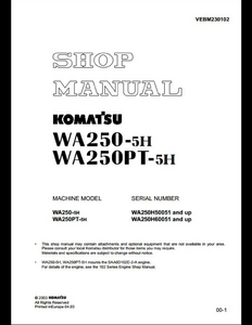 KOMATSU WA250-5H Wheel Loader manual
