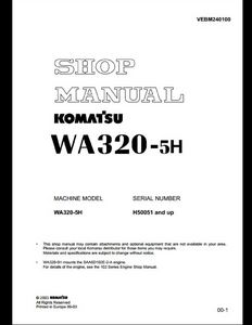 KOMATSU WA320-5H Wheel Loader manual