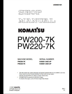 KOMATSU PW200-7K Wheeled Excavators manual