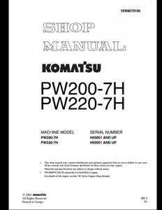 KOMATSU PW200-7H Wheeled Excavators manual