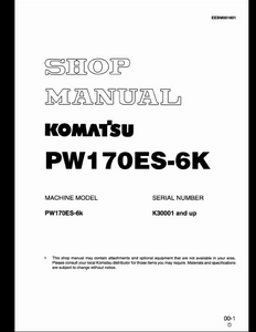 KOMATSU PW170ES-6K Wheeled Excavators manual