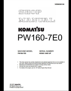 KOMATSU PW160-7E0 Wheeled Excavators manual