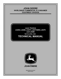 John Deere LX255 LX266 LX277 LX277AWS LX279 and LX288 Lawn Tractors Technical Repair Service Manual -TM1754 preview