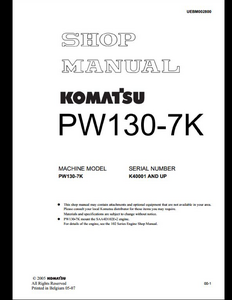 KOMATSU PW130-7K Wheeled Excavators manual