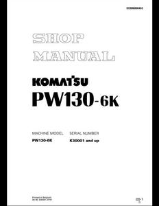 KOMATSU PW130-6K Wheeled Excavators manual