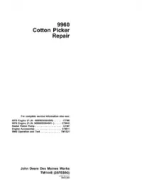 John Deere 9960 Cotton Picker Technical Repair Service Manual -TM1448 preview