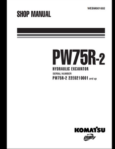 KOMATSU PW75R-2 Hydraulic Excavator manual