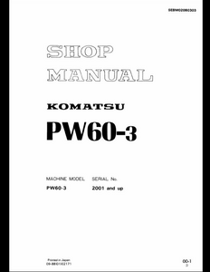 KOMATSU PW60-3 Wheeled Excavators manual