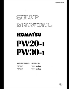 KOMATSU PW20-1 Wheeled Excavators manual