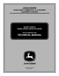 John Deere GX255 GX325 GX335 and GX345 Garden Tractors Technical Repair Service Manual -TM1973 preview