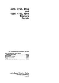 John Deere 4555 4755 4955 and 4560 4760 4960 Tractors Technical Repair Service Manual -TM1460 preview