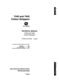 John Deere 7440 and 7445 Cotton Strippers Technical Repair Service Manual -TM1282 preview