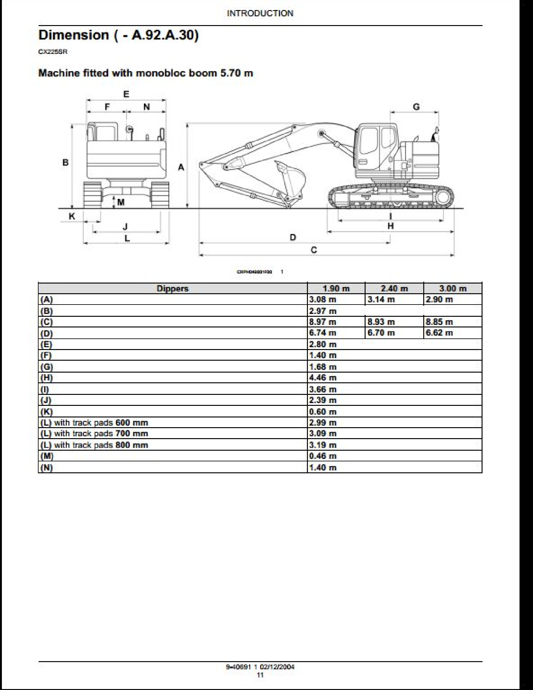 Case/Case IH CX225SR Crawler Excavators manual