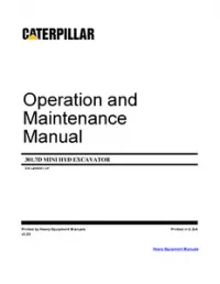 CATERPILLAR 301.7D MINI HYD EXCAVATOR OPERATION AND MAINTENANCE MANUAL LJH preview