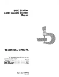 John Deere 640D Skidder and 648D Grapple Skidder Technical Repair Service Manual -TM1440 preview
