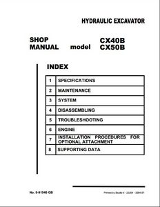 Case/Case IH CX40B  Mini Excavators manual