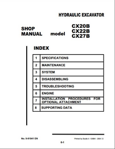 Case/Case IH CX20B  Mini Excavators manual