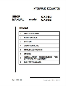 Case/Case IH CX31B  Mini Excavators manual