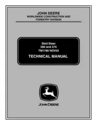 John Deere 260 and 270 Skid Steer Technical Repair Service Manual -TM1780 preview