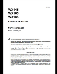 Case/Case IH WX145 Wheeled Excavators manual