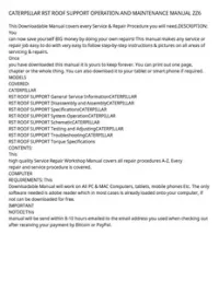CATERPILLAR RST ROOF SUPPORT OPERATION AND MAINTENANCE MANUAL ZZ6 preview