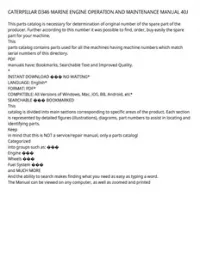 CATERPILLAR D346 MARINE ENGINE OPERATION AND MAINTENANCE MANUAL 40J preview