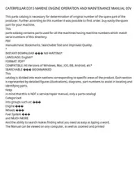 CATERPILLAR D315 MARINE ENGINE OPERATION AND MAINTENANCE MANUAL 05V preview