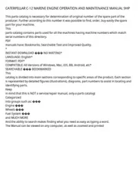 CATERPILLAR C-12 MARINE ENGINE OPERATION AND MAINTENANCE MANUAL 9HP preview