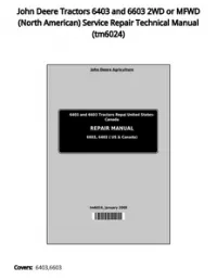 John Deere Tractors 6403 and 6603 2WD or MFWD (North American) Service Repair Technical Manual - tm6024 preview