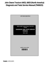 John Deere Tractors 6403  6603 (North America) Diagnosis and Tests Service Manual - TM6025 preview