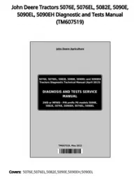 John Deere Tractors 5076E  5076EL  5082E  5090E  5090EL  5090EH Diagnostic and Tests Manual - TM607519 preview