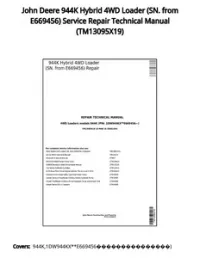 John Deere 944K Hybrid 4WD Loader (SN. from E669456) Service Repair Technical Manual - TM13095X19 preview